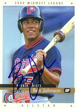 Autograph Warehouse 89748 Ben Johnson Autographed Baseball Card Minor League 2000 Active Graphics Rookie