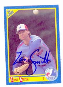 Autograph Warehouse 86431 Zane Smith Autographed Baseball Card Montreal Expos 1990 Score No .477