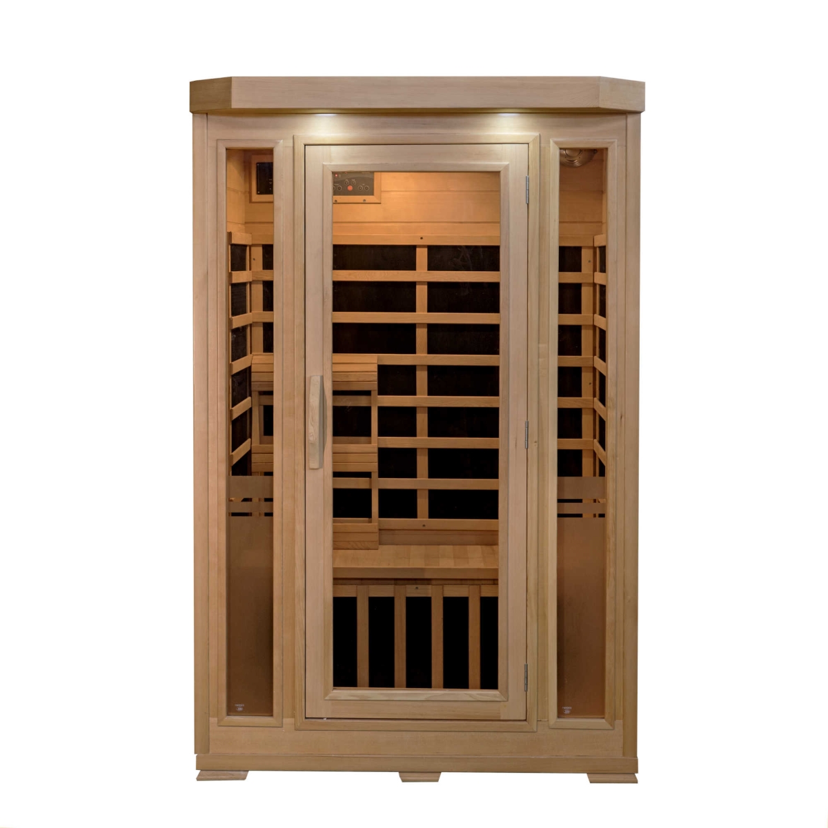 Blue Wave SA7018 Sonoma 2-Person Hemlock Infrared Sauna with 6 Carbon Heaters&#44; Natural & Clear