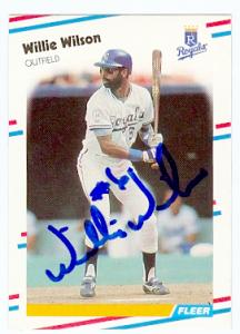 Autograph Warehouse 69138 Willie Wilson Autographed Baseball Card Kansas City Royals 1988 Fleer No. 274