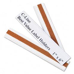 C-Line 87627 Peel and Stick Repositionable Top-Load Label Holders  1 x 6  Clear  50 per Pack