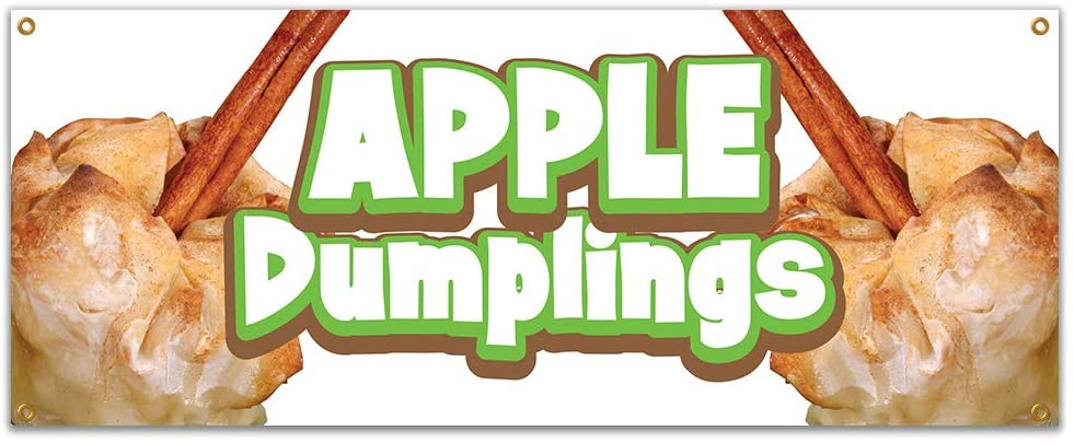 SignMission B-Apple Dumplings19 48 in. Apple Dumplings Banner with Concession Stand Food Truck Single Sided