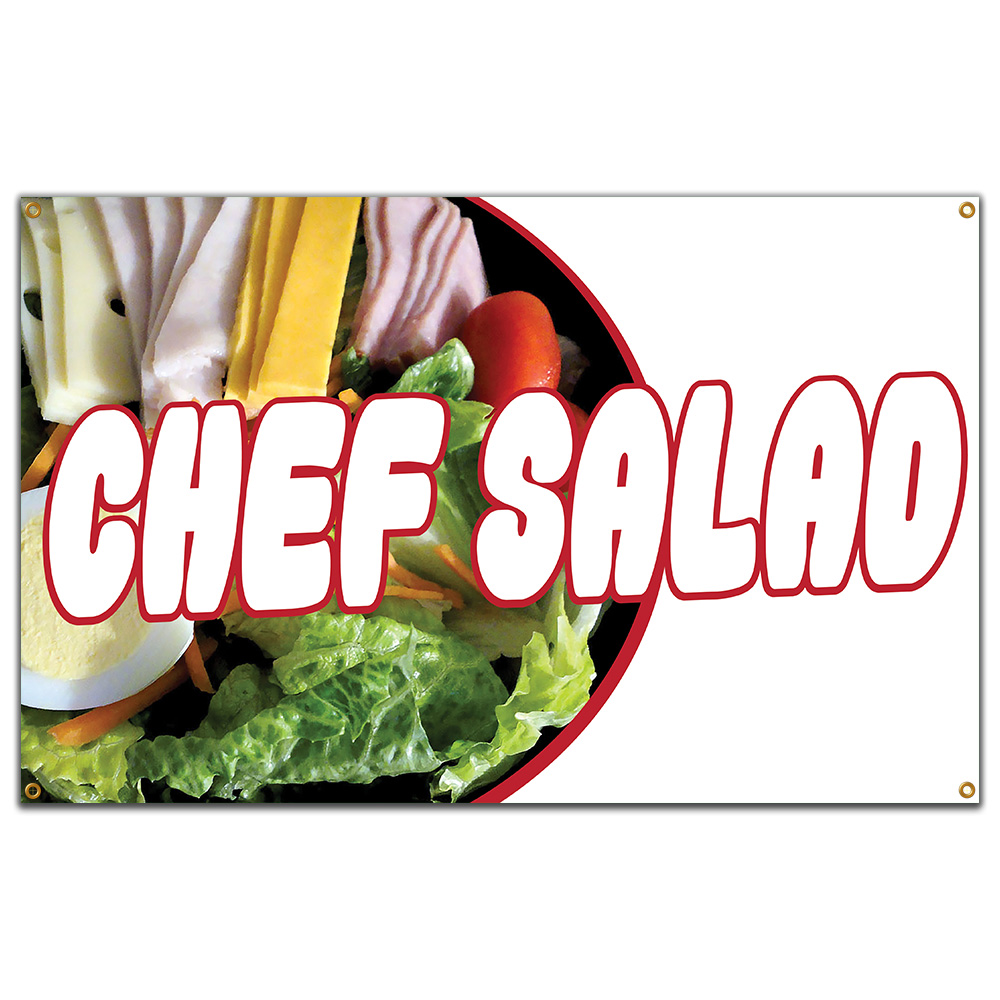 SignMission B-60 Chef Salad19 60 in. Chef Salad Banner with Concession Stand Food Truck Single Sided