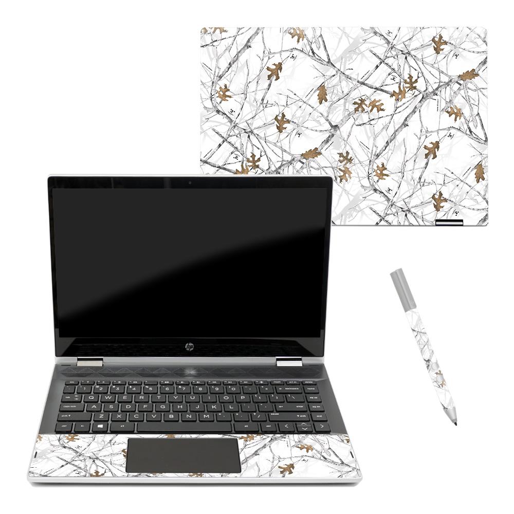 MightySkins HPPX360144-Conceal Snow Skin Decal Wrap for HP Pavilion X360 14 in. 2018 Sticker - Conceal Snow