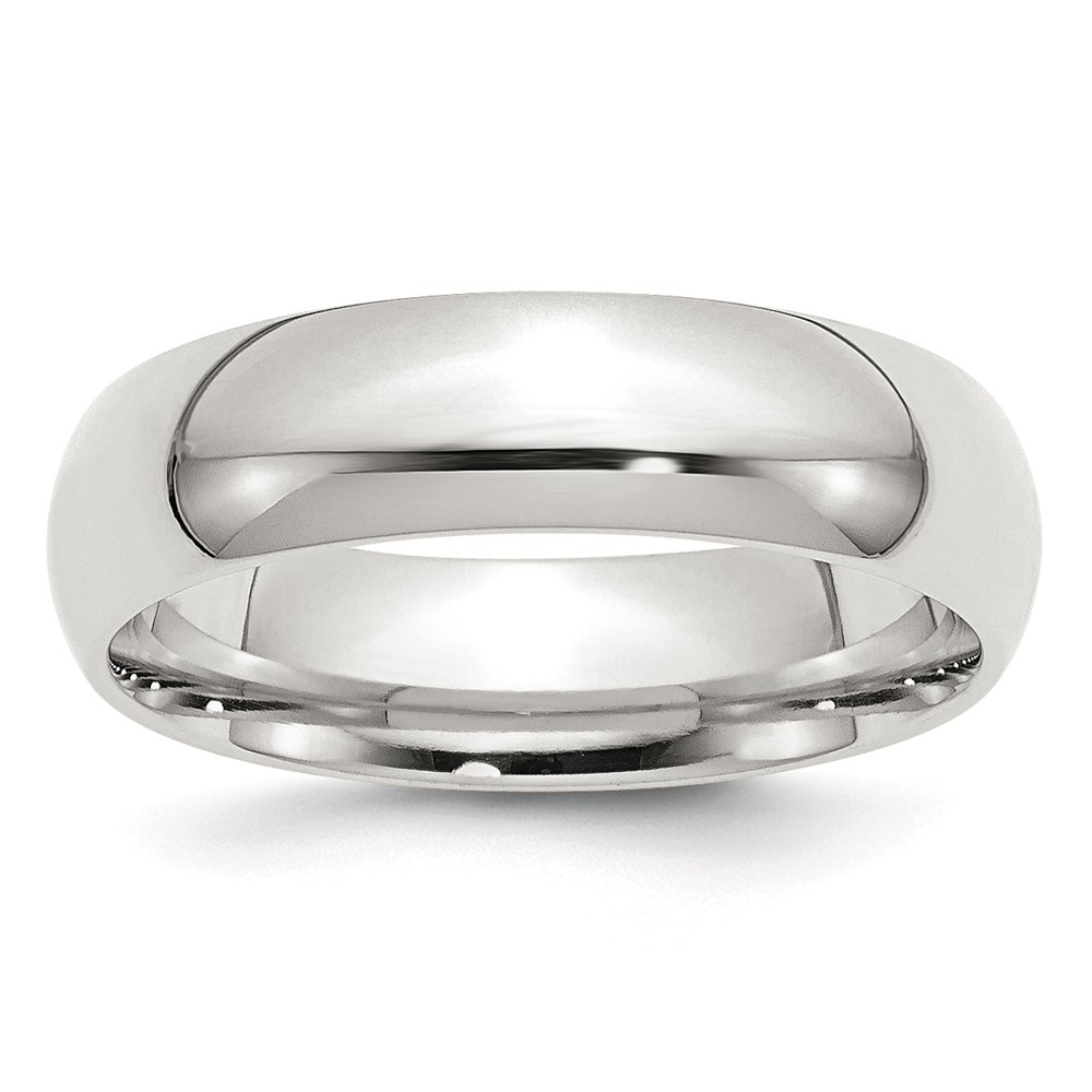 Bridal QCF060-10.5 6 mm Sterling Silver Comfort Fit Band, Size 10.5
