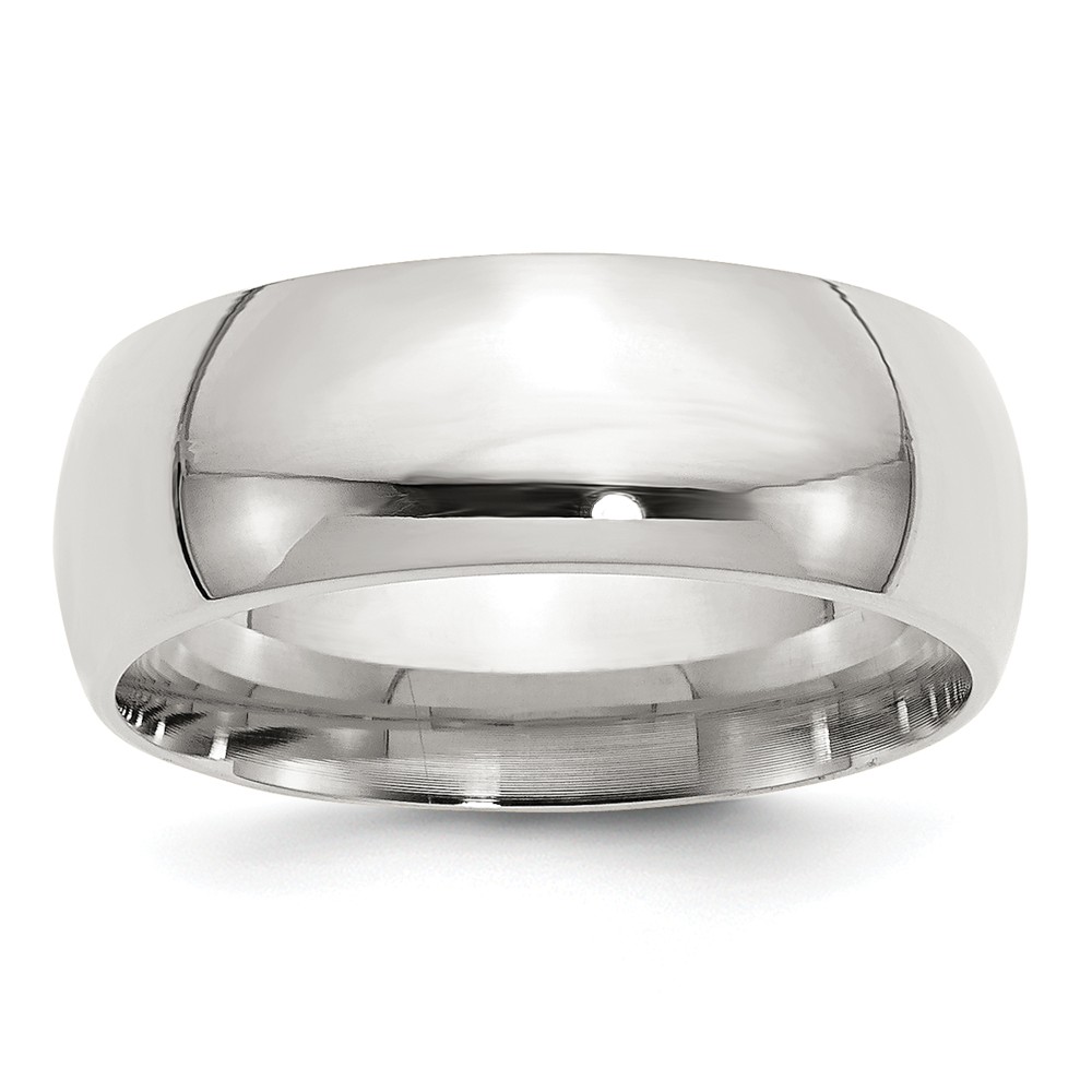 Bridal QCF080-10 8 mm Sterling Silver Comfort Fit Band, Size 10