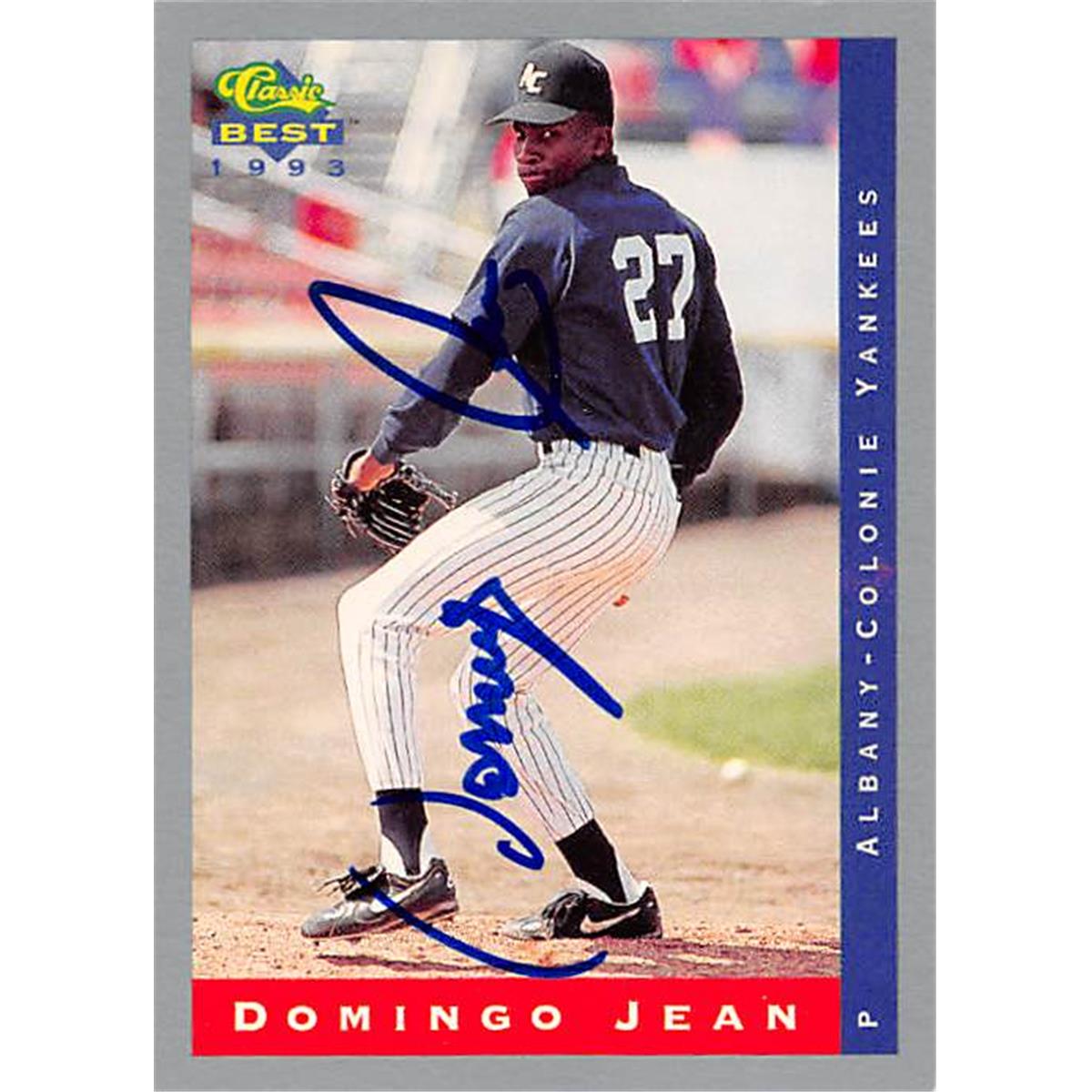 Autograph Warehouse 343845 Domingo Jean Autographed Baseball Card - New York Yankees, FT 1993 Classic Best No. 76 Rookie