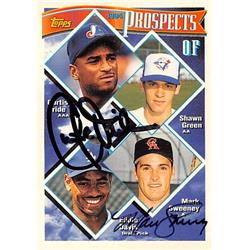 Autograph Warehouse 517050 Curtis Pride Mark Sweeney Autographed Baseball Card 1994 Topps No.237 - Expos Angels Prospects