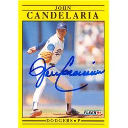 Autograph Warehouse 621727 John Candelaria Autographed Baseball Card - Los Angeles Dodgers 1991 Fleer - No.U92