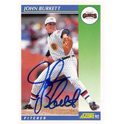 Autograph Warehouse 626643 John Burkett Autographed Baseball Card - San Francisco Giants 1992 Score - No.522