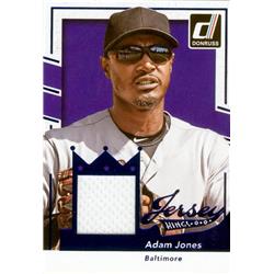 Autograph Warehouse 627077 Adam Jones Player Worn Jersey Patch Baseball Card - Baltimore Orioles 2016 Donruss Jersey Kings - No.JKAJ