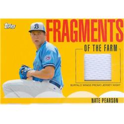 Autograph Warehouse 638945 Nate Pearson Player Worn Jersey Patch Baseball Card - Toronto Blue Jays&#44; Buffalo Bison 2020 Topps Fragments of the Fa