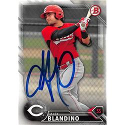 Autograph Warehouse 637377 Alex Blandino Autographed Baseball Card - Cincinnati Reds 2016 Bowman Rookie - No.BP119