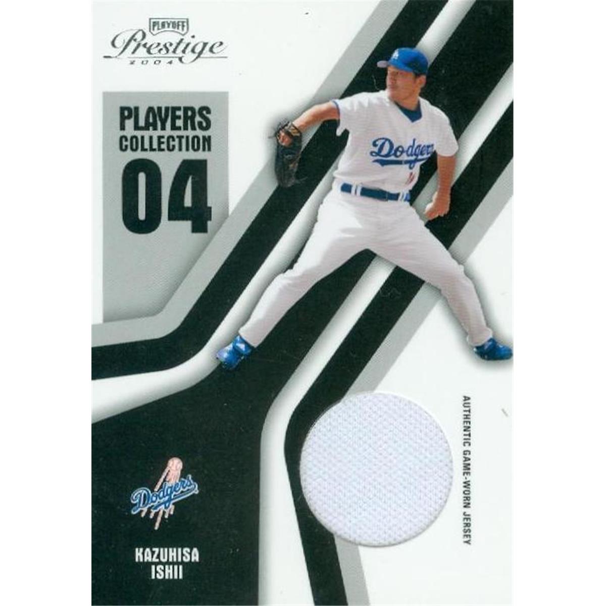 Autograph Warehouse 466577 Kazuhisa Ishii Baseball Card Player Los Angeles Dodgers, Japanese Worn Jersey Patch 2004 Playoff Prestige PC48