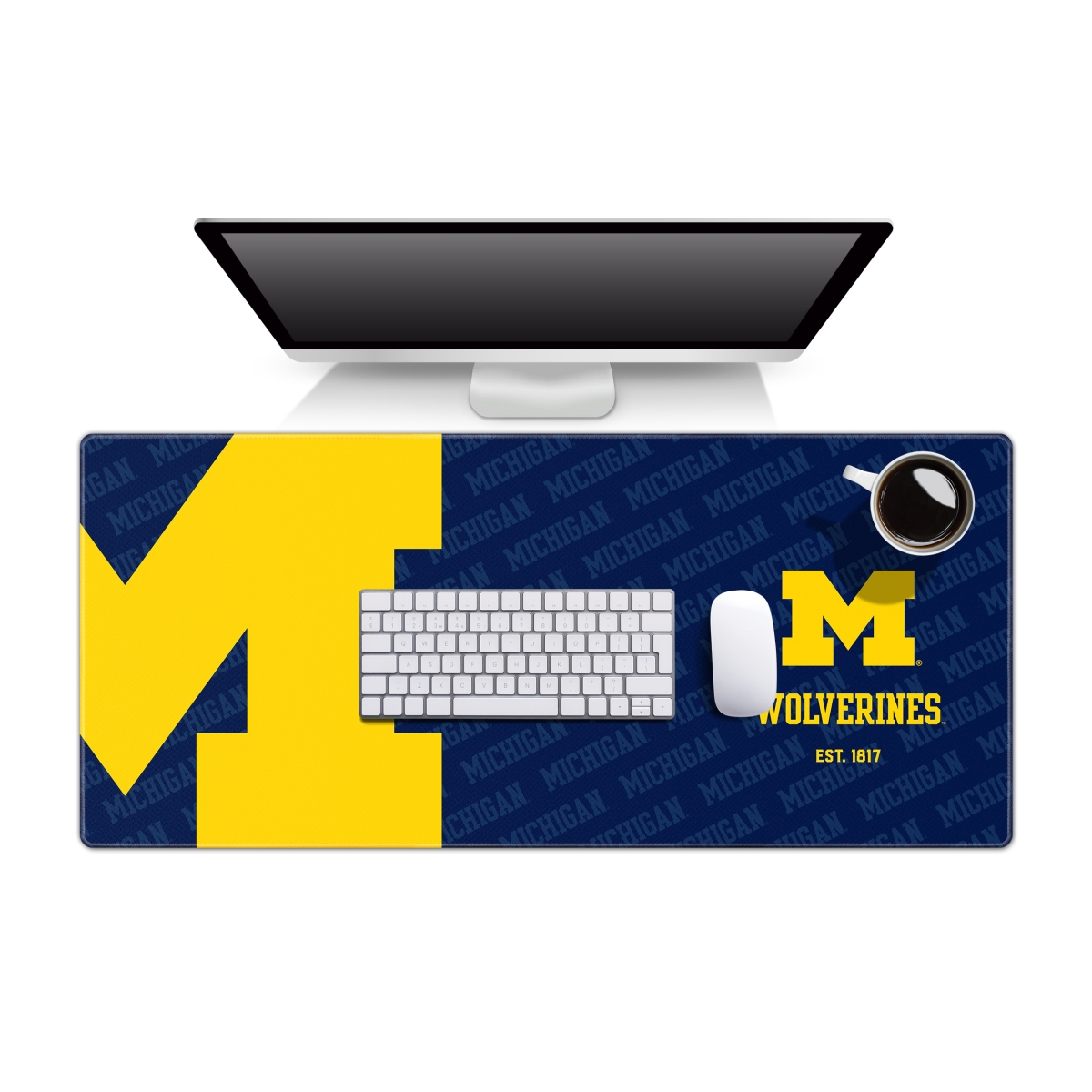 YouTheFan 1900423 35.4 x 15.7 in. Michigan Wolverines Logo Desk Pad