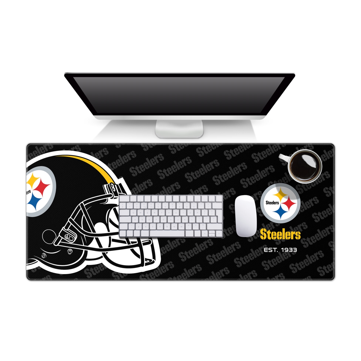 YouTheFan 1901178 35.4 x 15.7 in. Pittsburgh Steelers Logo Desk Pad