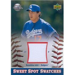 Autograph Warehouse 649666 Kazuhisa Ishii Player Worn Jersey Patch Baseball Card - Los Angeles Dodgers - 2002 Upper Deck Sweet Spot No.SKI