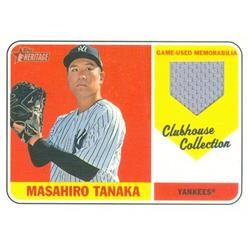 Autograph Warehouse 583264 Masahiro Tanaka Player Worn Jersey Patch Baseball Card - New York Yankees - 2018 Topps Heritage Clubhouse Collection No.C