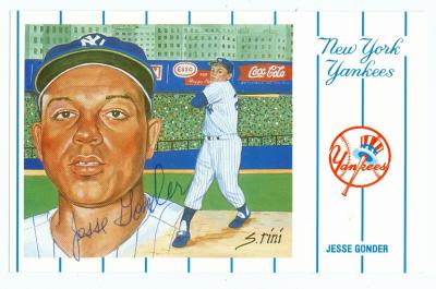 Autograph Warehouse 61971 Jesse Gonder Autographed Postcard New York Yankees 1991 Rinni 1961 Yankees No. 4 3.5X5.5 67