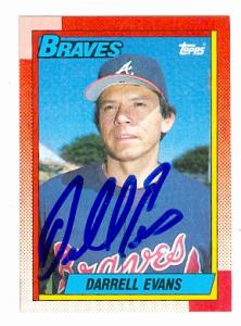 Autograph Warehouse 75202 Darrell Evans Autographed Baseball Card Atlanta Braves 67 1990 Topps No .55
