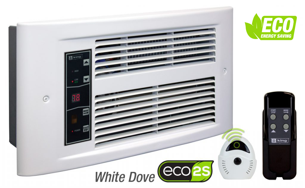 King Electric PX1215-ECO-WD-R Px Eco 120V 1500W Smart Wall Heater, White Dove