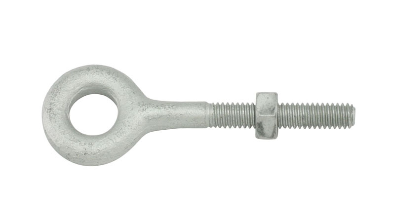 TC International 41013 0.38 x 4.5 in. Forged 1030 Carbon Steel Hot Dip Galvanized Regular Type Eye Bolts - Pack of 2