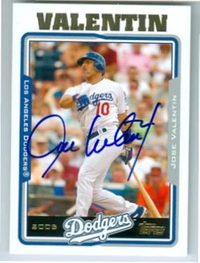 Autograph 156545 Los Angeles Dodgers 2005 Topps No. Uh7 Jose Valentin Autographed Baseball Card