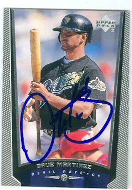 Autograph 156784 Tampa Bay Devil Rays 1999 Upper Deck No. 498 Dave Martinez Autographed Baseball Card