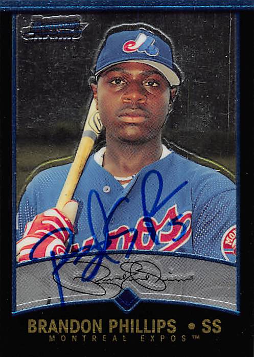 Autograph 178988 Montreal Expos Ft 2001 Bowman Chrome No. 260 Brandon Phillips Autographed Baseball Card