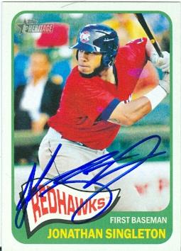 Autograph 179117 Houston Astros Redhawks 2014 Topps Heritage Minors No. 120 Rookie Jonathan Singleton Autographed Baseball Card