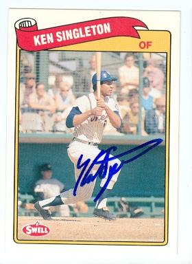Autograph 222979 New York Mets 1989 Swell No. 26 Baseball Greats Ken Singleton Autographed Baseball Card