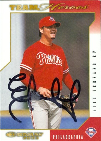 Autograph Warehouse 45806 Elio Serrano Autographed Baseball Card Philadelphia Phillies 2003 Donruss No .390