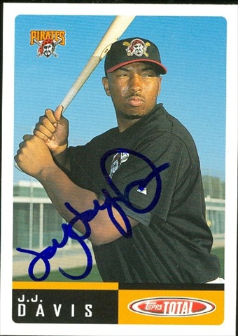 Autograph Warehouse 46493 J.J. Davis Autographed Baseball Card Pittsburgh Pirates 2002 Topps Total No .521