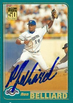 Autograph Warehouse 47670 Ron Belliard Autographed Baseball Card Milwaukee Brewers 2001 Topps No .277