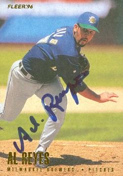 Autograph Warehouse 48173 Al Reyes Autographed Baseball Card Milwaukee Brewers 1996 Fleer No .156