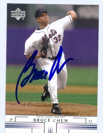Autograph Warehouse 48473 Bruce Chen Autographed Baseball Card New York Mets 2002 Upper Deck No .392