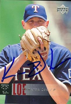 Autograph Warehouse 48972 Kameron Loe Autographed Baseball Card Texas Rangers 2006 Upper Deck No .838