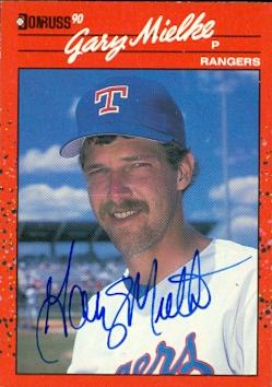 Autograph Warehouse 49019 Gary Mielke Autographed Baseball Card Texas Rangers 1990 Donruss No .679