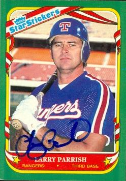 Autograph Warehouse 49053 Larry Parrish Autographed Baseball Card Texas Rangers 1987 Fleer Star Stickers No .89
