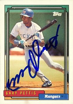 Autograph Warehouse 49086 Gary Pettis Autographed Baseball Card Texas Rangers 1992 Topps No .756