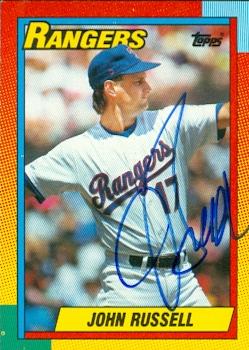 Autograph Warehouse 49089 John Russell Autographed Baseball Card Texas Rangers 1990 Topps Traded No .107T