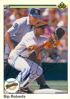 Autograph Warehouse 72053 Bip Roberts Autographed Baseball Card San Diego Padres 1990 Upper Deck No . 303