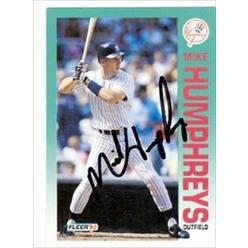 Autograph Warehouse 41683 Mike Humphreys Autographed Baseball Card New York Yankees 1992 Fleer No. 231