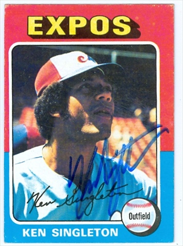 Autograph Warehouse 39916 Ken Singleton Autographed Baseball Card Montreal Expos 1975 Topps No. 125