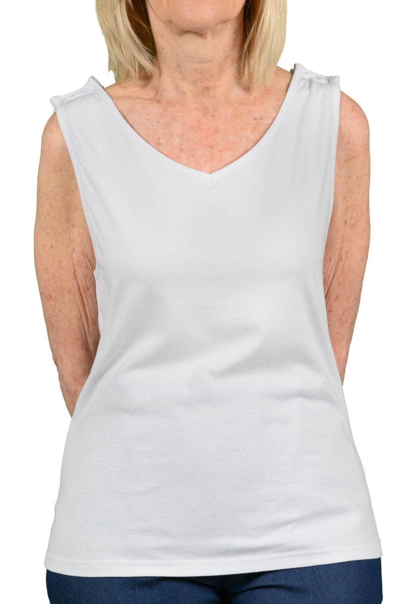 Ovidis 2-952-101-1 Open Back Adaptive Camisole for Women - Cami, White - Extra Small