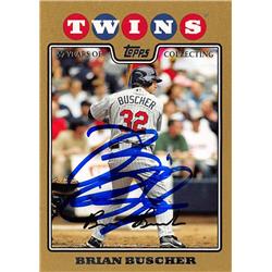 Autograph Warehouse 637763 Brian Buscher Autographed Baseball Card - Minnesota Twins 2008 Topps Gold - No.UH317