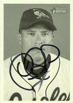 Autograph Warehouse 50848 B.J. Ryan Autographed Baseball Card Baltimore Orioles 2001 Bowman Heritage No .180