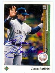 Autograph Warehouse 51539 Jesse Barfield Autographed Baseball Card New York Yankees 1989 Upper Deck No .702