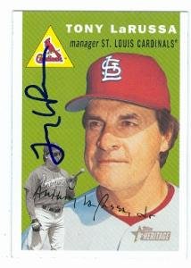 Autograph Warehouse 26510 Tony Larrussa Autographed Baseball Card St. Louis Cardinals