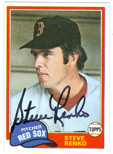 Autograph Warehouse 28920 Steve Renko Autographed Baseball Card Boston Red Sox 1981 Topps No. 63